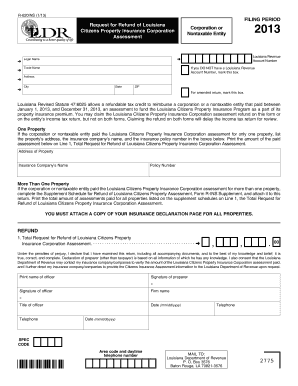 Louisiana Citizens Property Insurance Assessment Refund Form