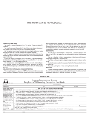 Alabama Employee’s Withholding Exemption Certificate