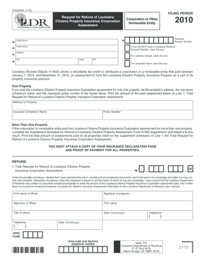 Louisiana Citizens Property Insurance Assessment Refund Form