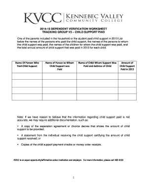 2014-15 Dependent Verification Worksheet
