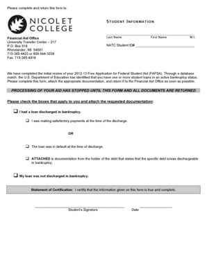 Student Loan Bankruptcy Form