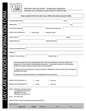 Day Care Provider Information Form
