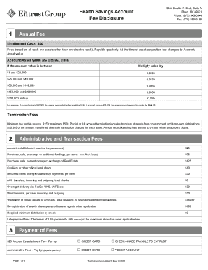 Health Savings Account Fee Disclosure