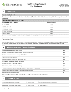 Health Savings Account Fee Disclosure