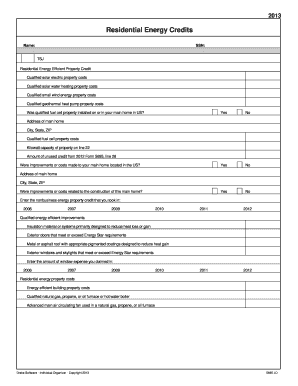 2013 Residential Energy Credits Form