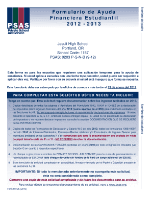 Formulario de Ayuda Financiera Estudiantil