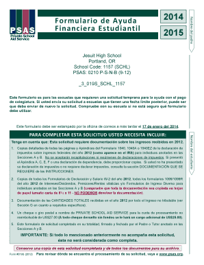 Formulario de Ayuda Financiera Estudiantil