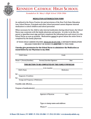 Medication Authorization Form