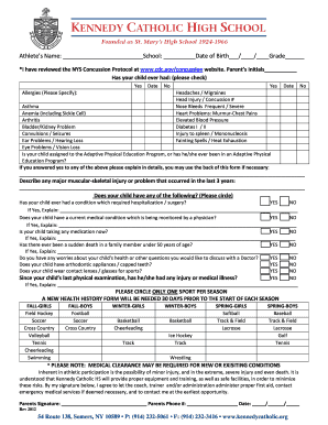 NYS Concussion Protocol Form
