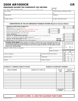 Arkansas Income Tax Composite Return