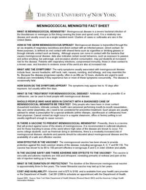 SUNY Meningitis Immunization Form