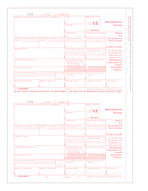 IRS Form 1099-MISC 2012