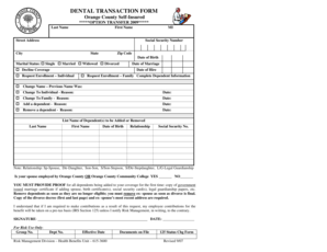 Dental Transaction Form