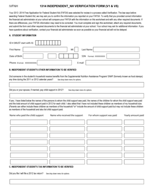 Independent Verification Form