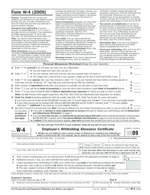 IRS Form W-4 (2009)