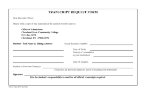 Transcript Request Form