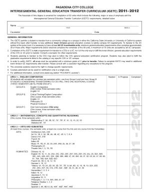 Competitor profile template - pasadena city college igetc