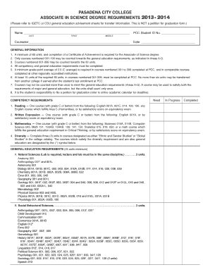 (AS) Degree Requirements - Pasadena City College - pasadena