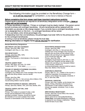 Annuity Restricted Beneficiary Request Instructions