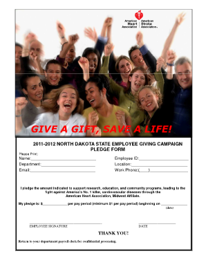 North Dakota Employee Giving Campaign Pledge Form