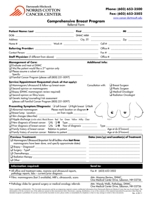 Comprehensive Breast Program Referral Form