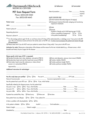 PET Scan Request Form