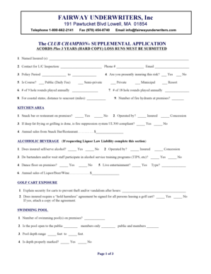 Club Champion Supplemental Application