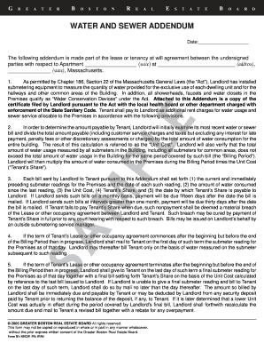 Greater Boston Water and Sewer Addendum