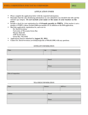 Wmta competition for young composers application form
