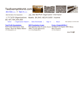 IRS Form 990 Nonprofit Organization Information