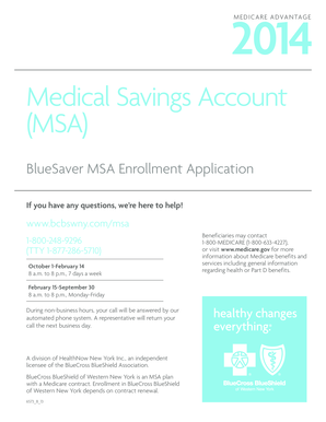 BlueSaver MSA Enrollment Application