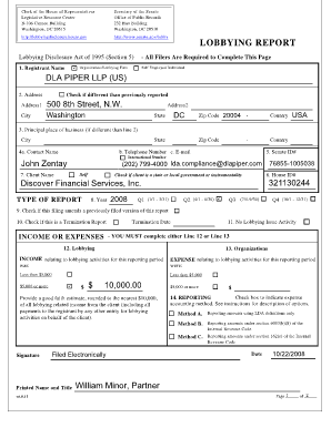 Lobbying Disclosure Report