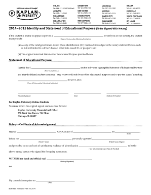 2014-2015 Statement of Educational Purpose