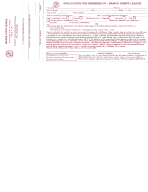 Marine Corps League Membership Application