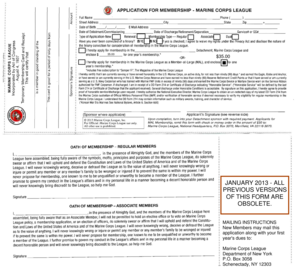 Marine Corps League Membership Application