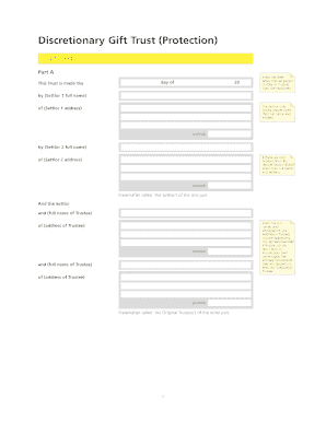 Discretionary Gift Trust (Protection) Deed