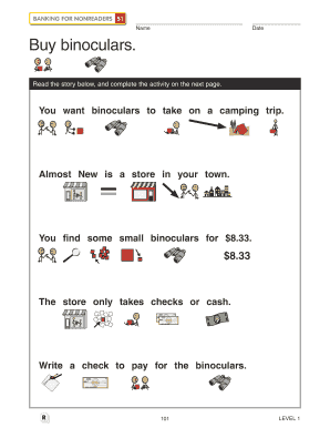 Banking for Nonreaders Check Writing Activity