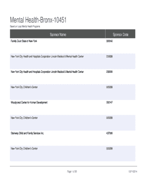 Mental Health Program Listings Bronx 10451