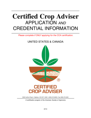 Certified Crop Adviser Application Form