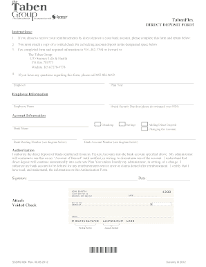 TabenFlex Direct Deposit Form