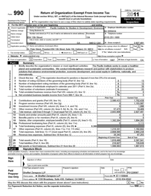Form 990 Tax Exempt Organization Return