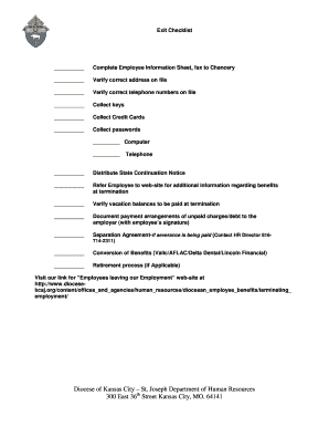 Employee Exit Checklist and Forms