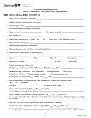 Annual Group Information Form