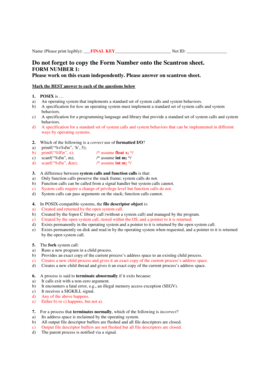 Computer Science Exam Form