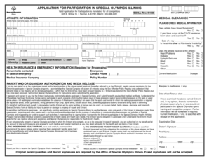 Special Olympics Illinois Participation Application