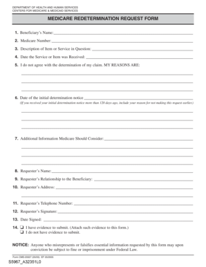 Medicare Redetermination Request Form
