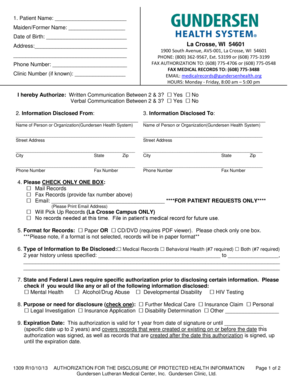 Authorization for Disclosure of Protected Health Information