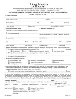 Authorization for Disclosure of Protected Health Information