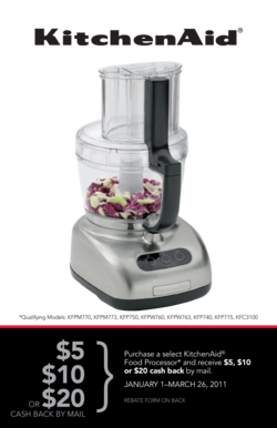 KitchenAid Food Processor Mail-In Rebate Form