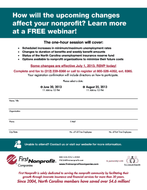 North Carolina Unemployment Insurance Webinar Registration